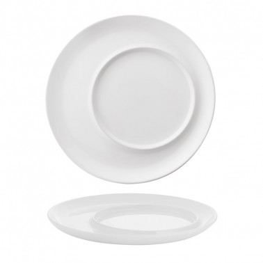 snack grandi piatti in porcellana bianca nera piatti rotondi per pasta per cena Piatti piani da 10 pollici insalata frutta confezione da 2 
